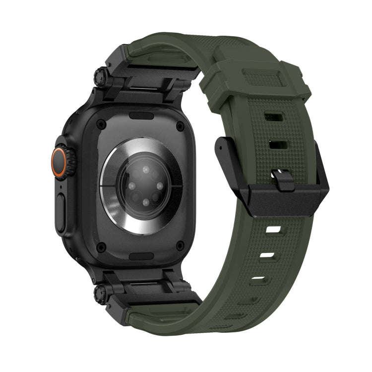 For Apple Watch Series 3 42mm Explorer TPU Watch Band(Black Green)