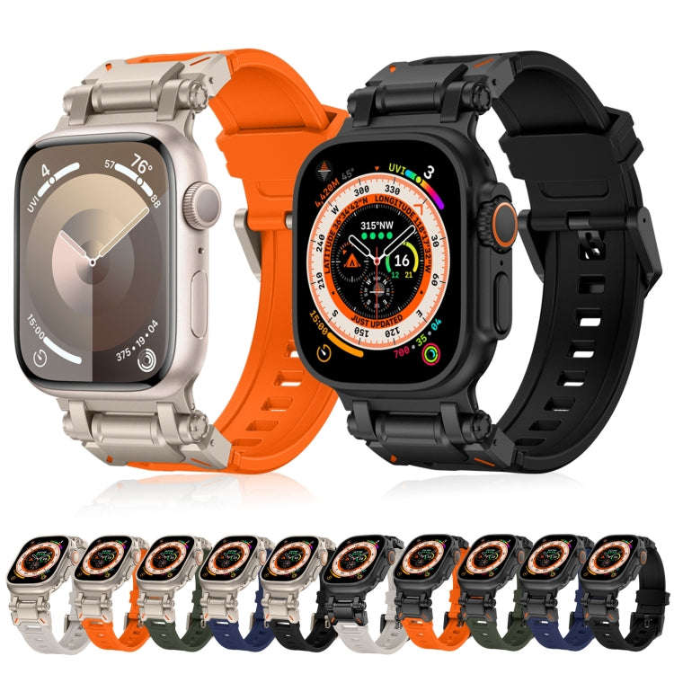 For Apple Watch Series 3 42mm Explorer TPU Watch Band(Black Green)
