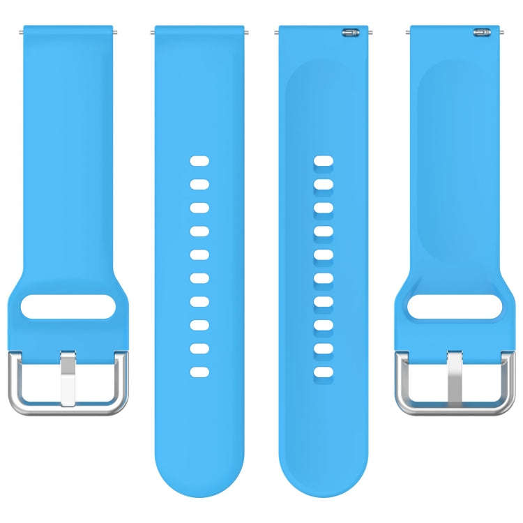 For Xiaomi Watch 2 Solid Color Metal Silver Buckle Silicone Watch Band, Size: S(Sky Blue)