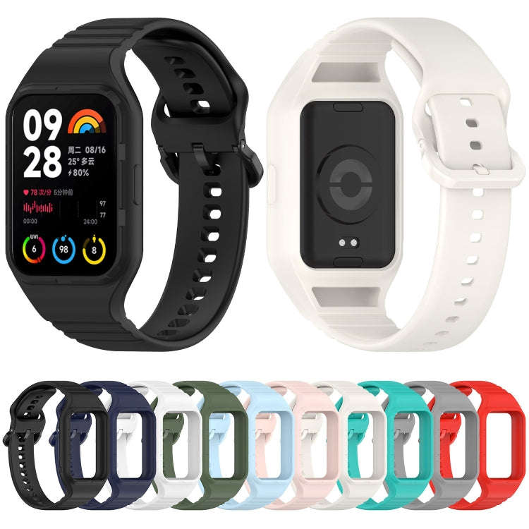 For Xiaomi Mi Band 8 Pro Solid Color Integrated TPU Watch Band(Light Blue)
