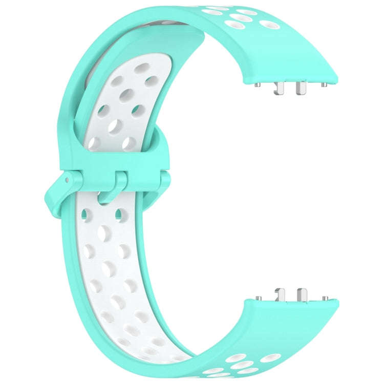 For Samsung Galaxy Fit 3 Two Color Breathable Silicone Watch Band(Teal White)