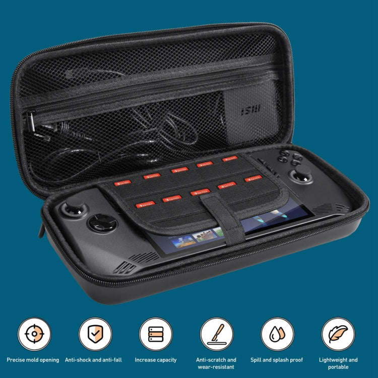 For MSI Claw A1M EVA Portable Game Console Handheld Storage Bag(Black)