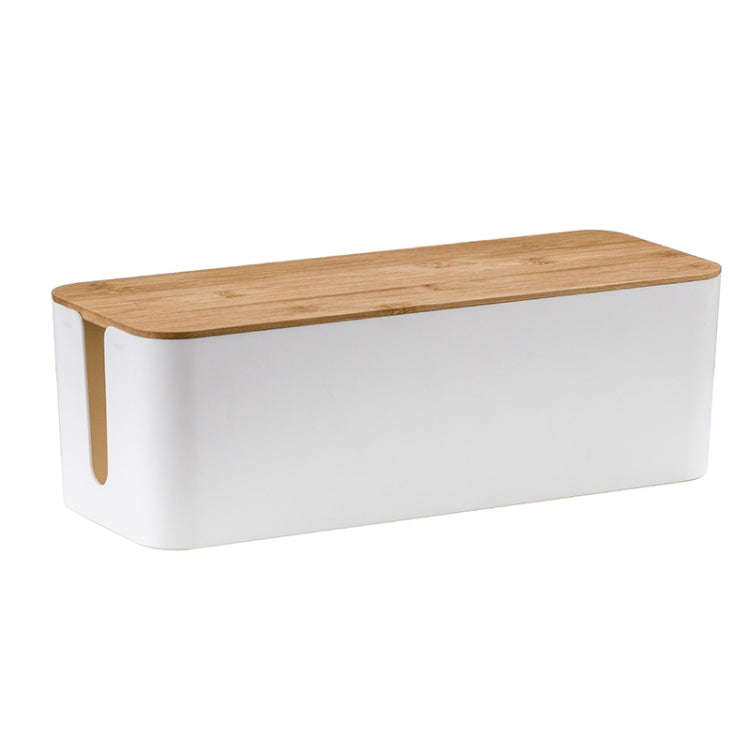 Wire Organizer Storage Box Power Strip Socket Junction Box, Size:Large(Bamboo White)