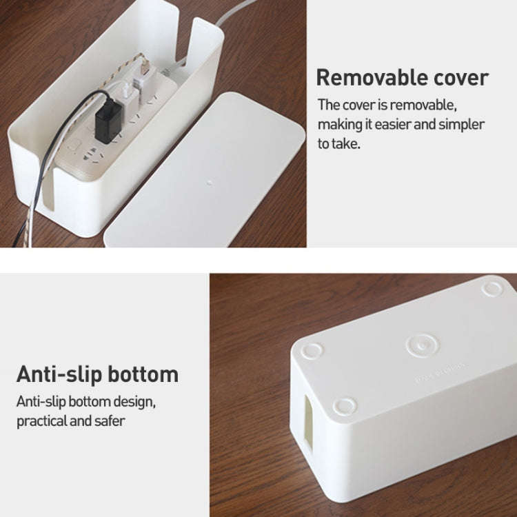 Wire Organizer Storage Box Power Strip Socket Junction Box, Size:Small(White)