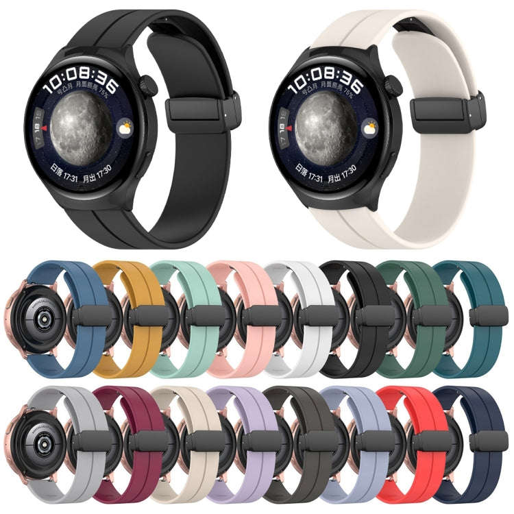 18mm Groove Folding Black Buckle Silicone Watch Band(Light Blue)