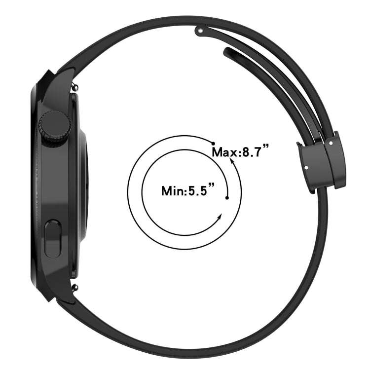 18mm Groove Folding Black Buckle Silicone Watch Band(Light Blue)