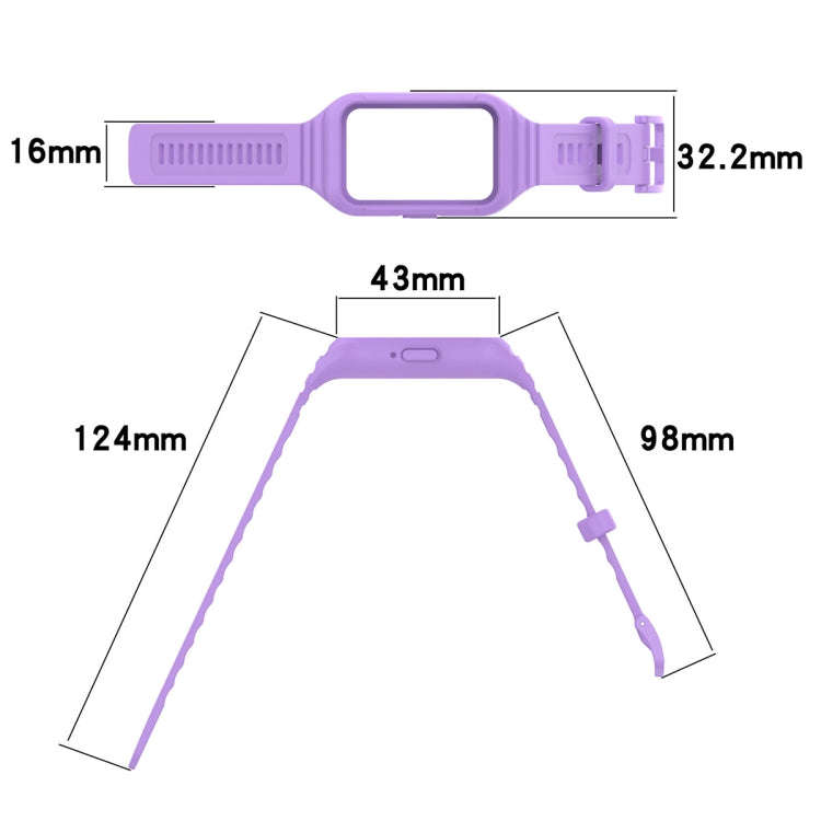 For Samsung Galaxy Fit 3 Solid Color Integrated TPU Watch Band(Fluorescent Green)