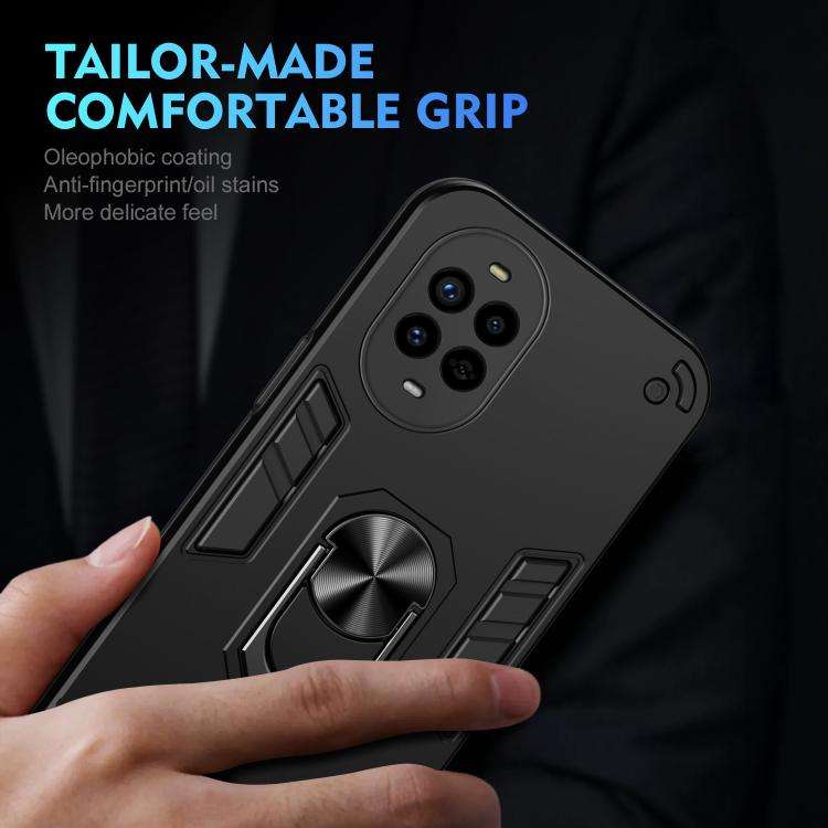 For Huawei nova 13 Pro Shockproof Metal Ring Holder Phone Case(Black)