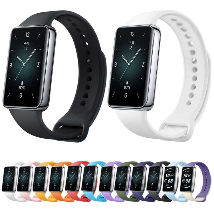 For Honor Band 9 Solid Color Silicone Watch Band(Light Blue)