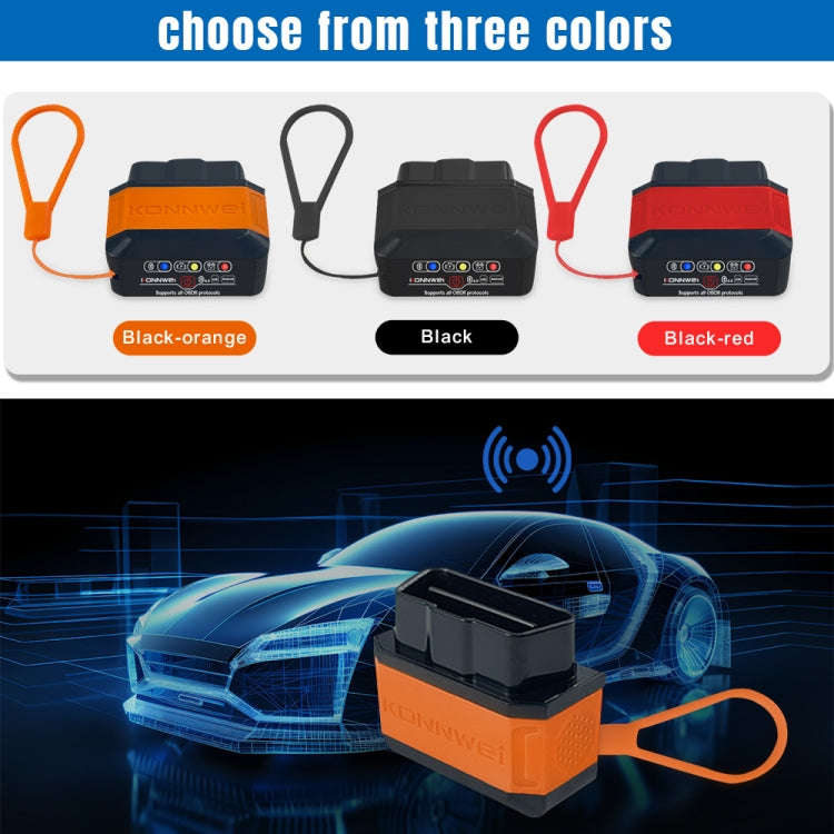 KONNWEI KW906 Bluetooth 5.0 Car OBD2 Scanner Support Android & iOS(Black)