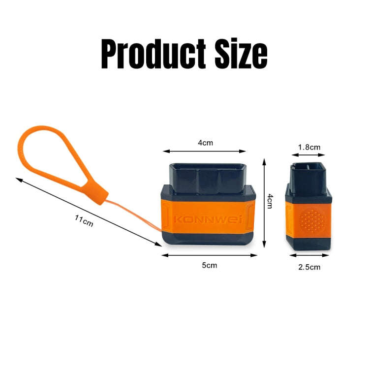 KONNWEI KW906 Bluetooth 5.0 Car OBD2 Scanner Support Android & iOS(Black)