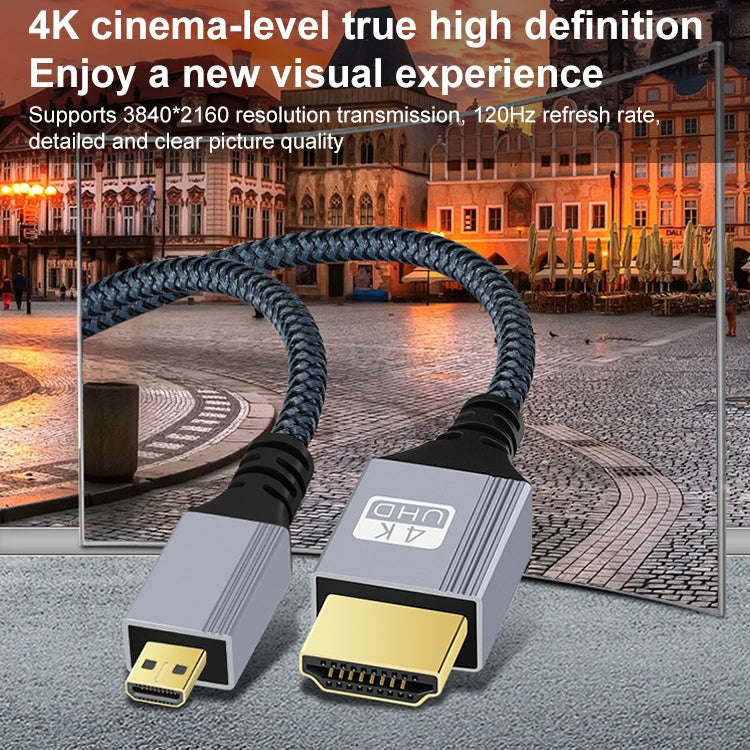 HDTV to Micro HDTV 4K 120Hz Computer Digital Camera HD Video Adapter Cable, Length:3m