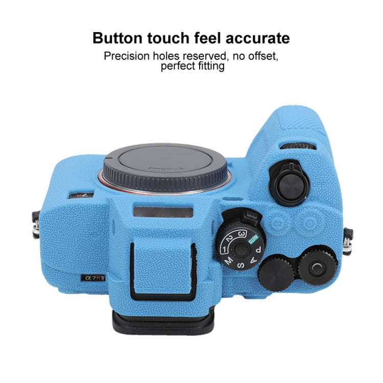 For Sony ILCE7RM5 / A7R5 Litchi Texture Soft Silicone Protective Case(Blue)