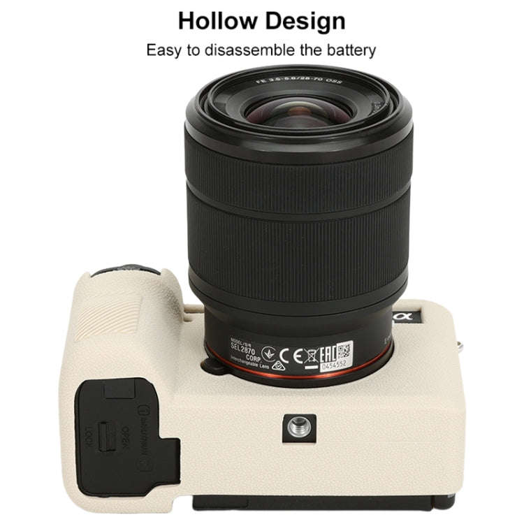 For Sony ILCE-7CM2 / A7C II / A7CR Litchi Texture Soft Silicone Protective Case(White)