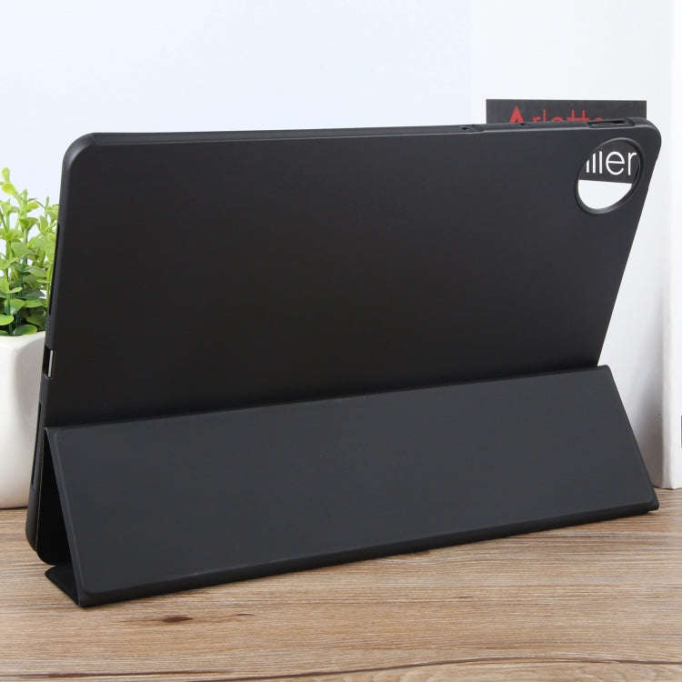 For Huawei MatePad Pro 11 2022/2024 Tri-fold Silicone Leather Tablet Case(Black)