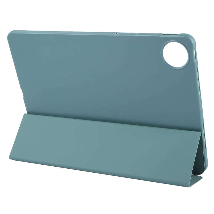 For Huawei MatePad Pro 12.2 Tri-fold Silicone Leather Tablet Case(Dark Green)