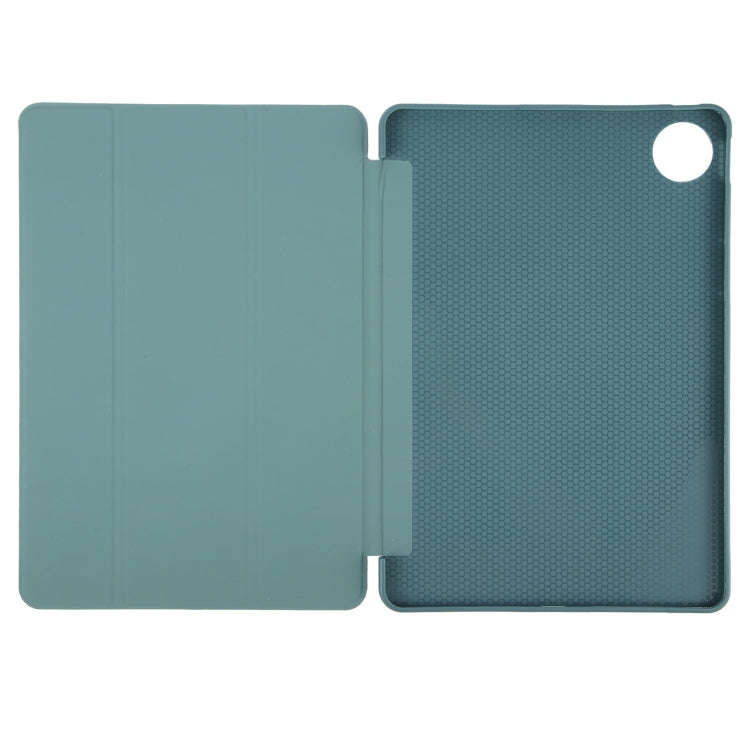 For Huawei MatePad Pro 12.2 Tri-fold Silicone Leather Tablet Case(Dark Green)