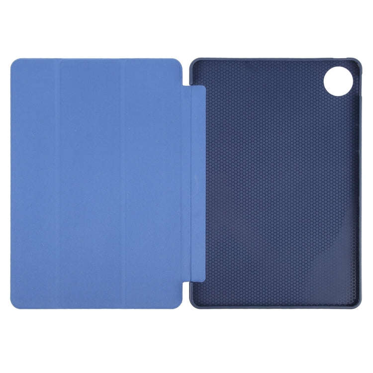 For Huawei MatePad Pro 12.2 Tri-fold Silicone Leather Tablet Case(Dark Blue)