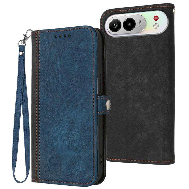 For ZTE nubia Air Pro 5G Side Buckle Double Fold Hand Strap Leather Phone Case(Royal)