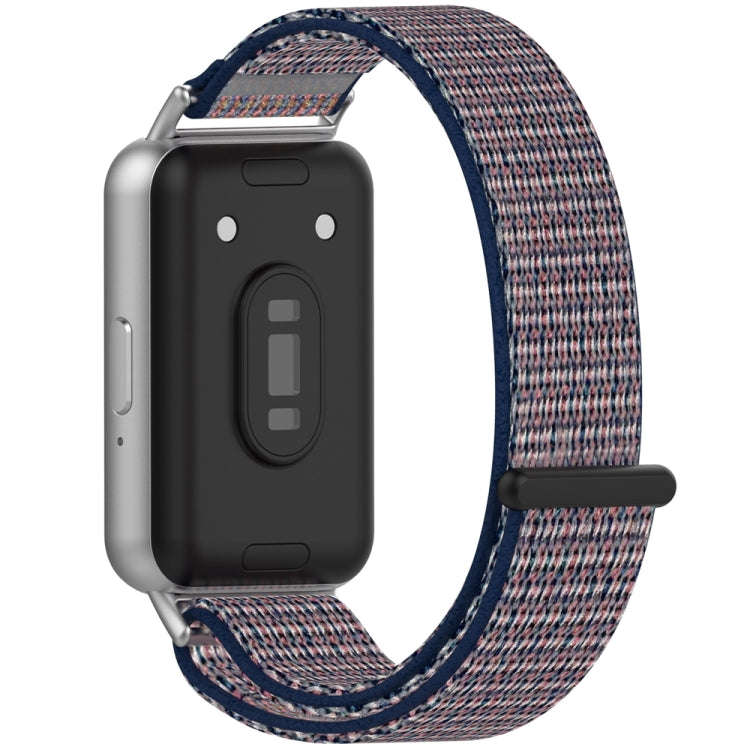 For Samsung Galaxy Fit 3 Nylon Loop Hook and Loop Fastener Watch Band(Midnight Blue)