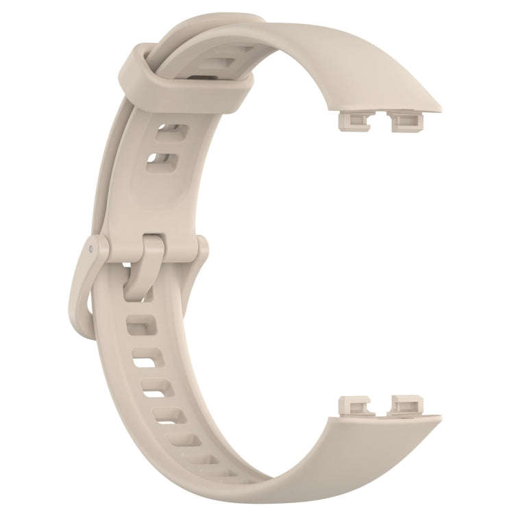 For Huawei Band 10 / 9 / 8 Solid Color Colorful Buckle Silicone Watch Band(Ivory White)