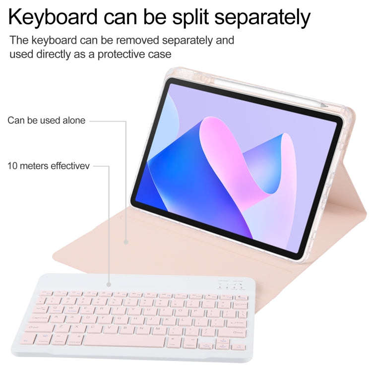 For Huawei MatePad 11 2023 / 2021 Square Button Bluetooth Keyboard Rotatable Holder Leather Case(...