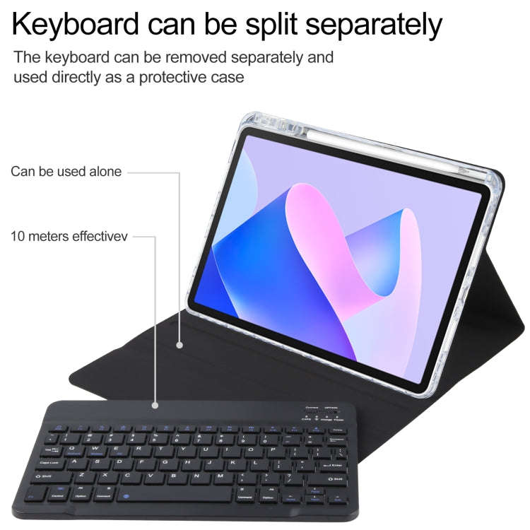 For Huawei MatePad 11 2023 / 2021 Square Button Bluetooth Keyboard Rotatable Holder Leather Case(...