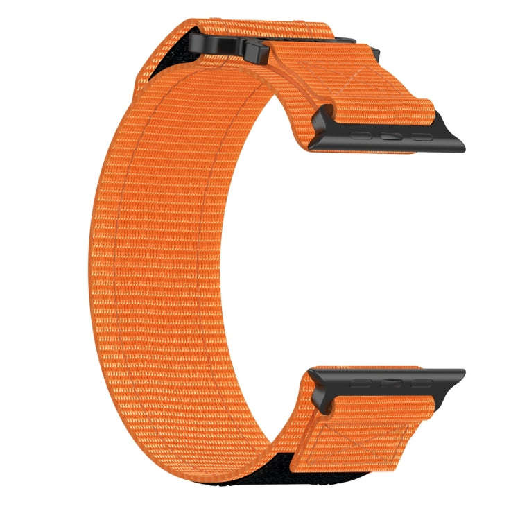 For Apple Watch Ultra 49mm Nylon Hook And Loop Fastener Watch Band(Orange)