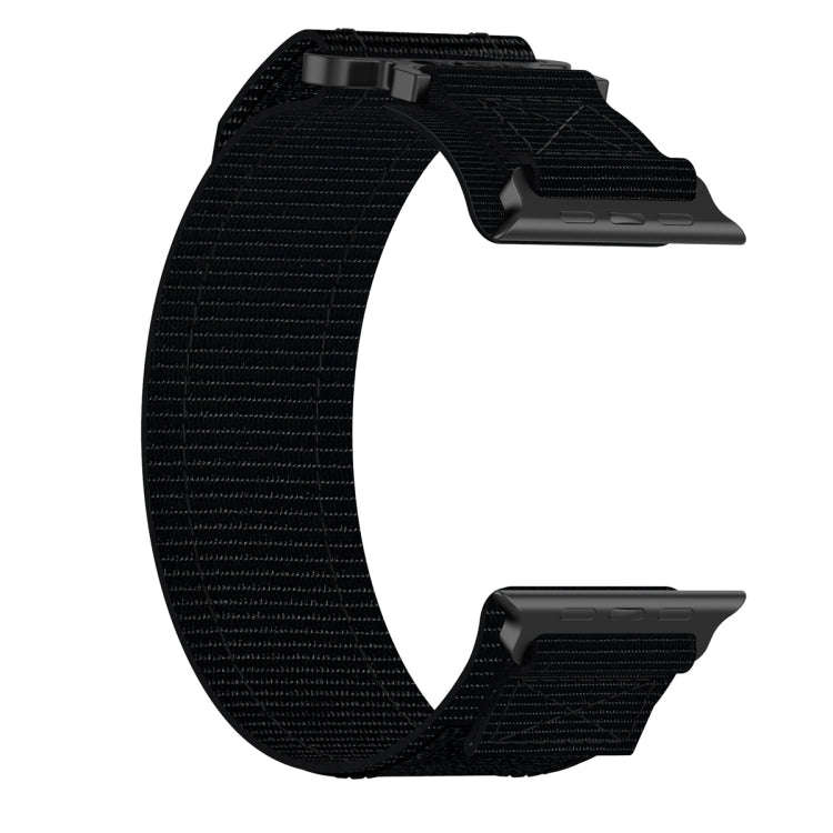 For Apple Watch Series 7 41mm Nylon Hook And Loop Fastener Watch Band(Black)