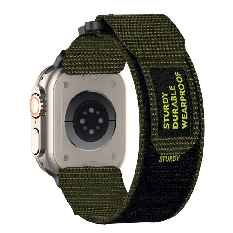 For Apple Watch Series 6 40mm Nylon Hook And Loop Fastener Watch Band(Army Green)