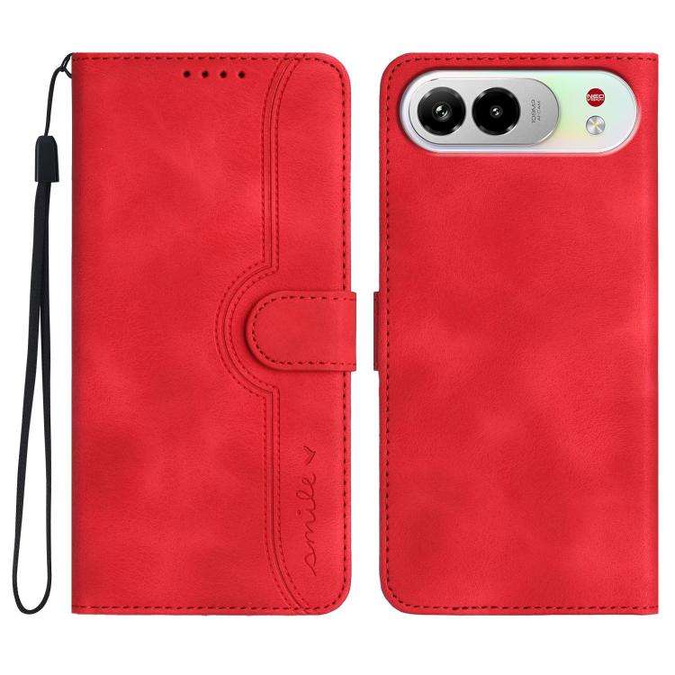 For ZTE nubia Air Pro 5G Heart Pattern Skin Feel Leather Phone Case(Red)