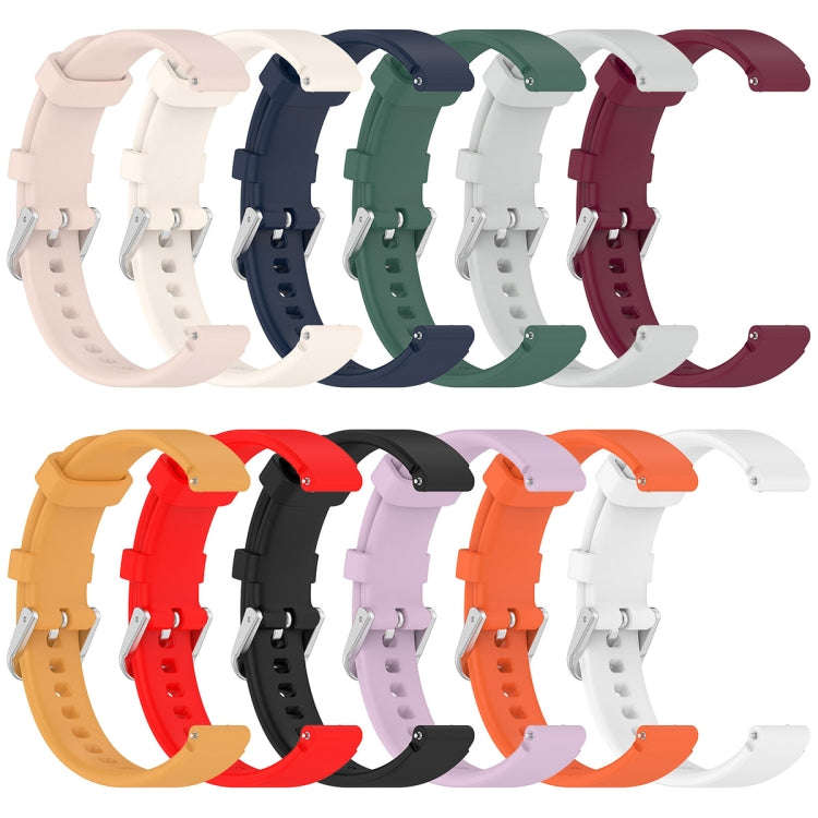 12mm Universal Solid Color Silver Buckle Silicone Watch Band(Starlight)