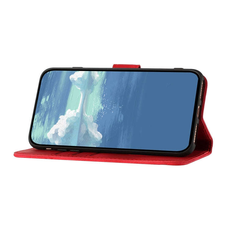 For Xiaomi Redmi A3 Line Pattern Skin Feel Leather Phone Case(Red)