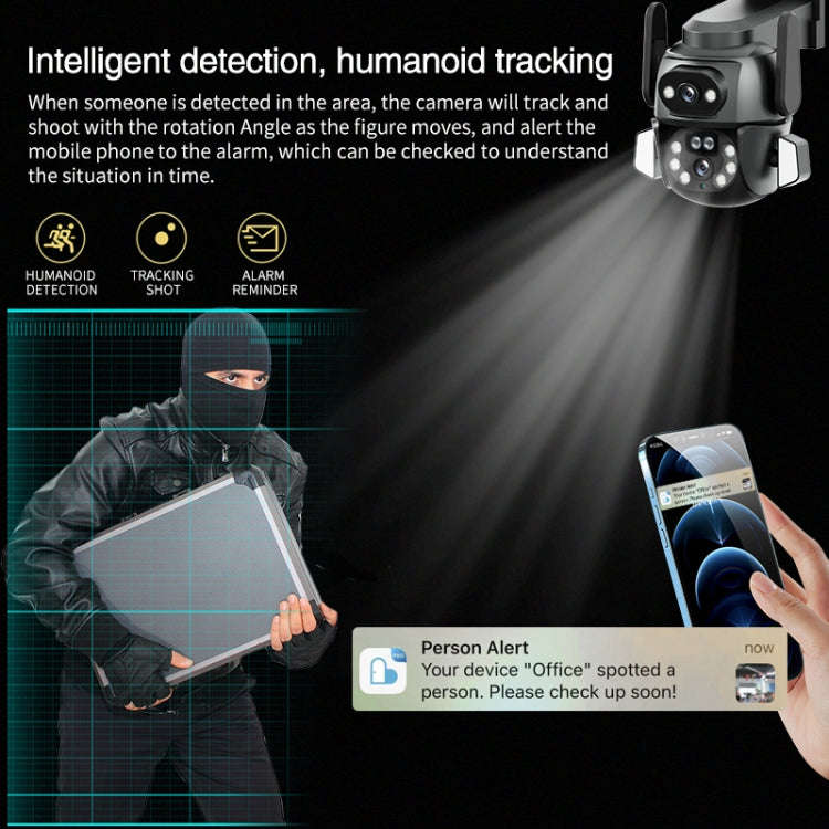 Q821 4MP Binocular Zoom Dual Light Source Outdoor IP67 Waterproof WiFi Camera(EU Plug)