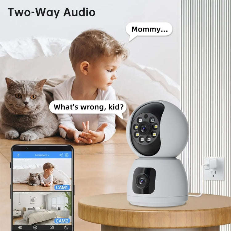 Y6203 4MP Zoom HD Indoor Waterproof Smart WiFi Camera, Specification:US Plug(White)