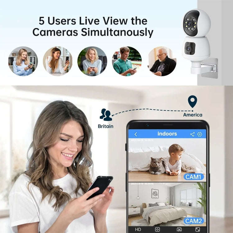 Y6203 4MP Zoom HD Indoor Waterproof Smart WiFi Camera, Specification:AU Plug(White)