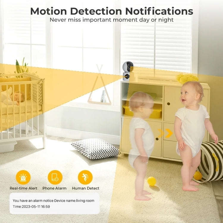 Y6204 4MP Zoom HD Indoor Waterproof Smart WiFi Camera, Specification:EU Plug(White)