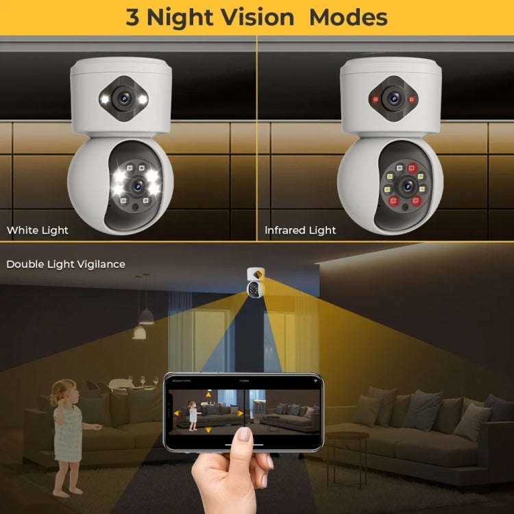 Y6204 4MP Zoom HD Indoor Waterproof Smart WiFi Camera, Specification:EU Plug(White)