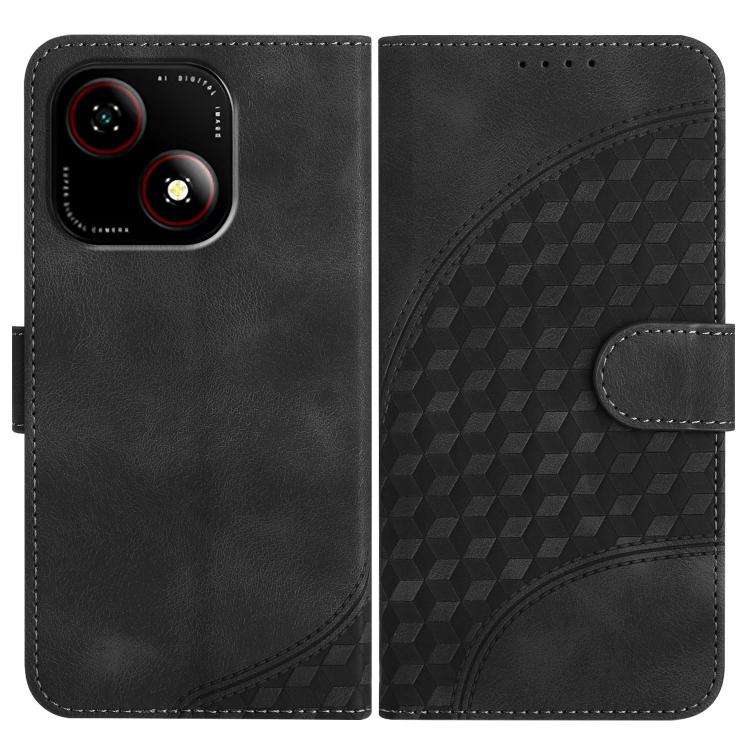 For ZTE Blade A35e 4G Elephant Head Embossed Phone Leather Case with Lanyard(Black)