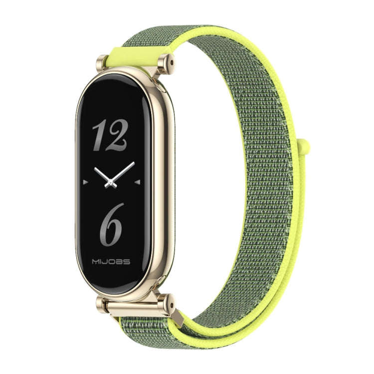 For Xiaomi Smart Band 10 / 9 / 8 Mijobs GT4 Breathable Nylon Loop Watch Band(Bright Yellow Light ...