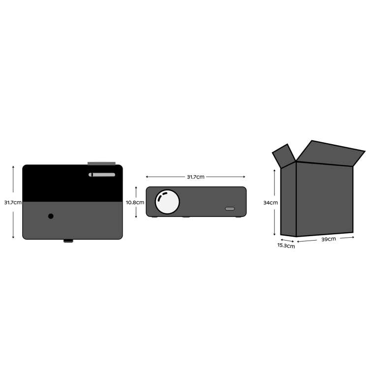 D4000 Android 9.0 1080P HD Home Portable LED Projector(UK Plug)
