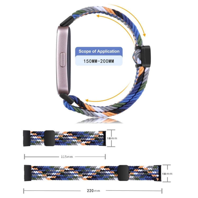 For Huawei Band 10 / 9 / 8 xDfind Magnetic Buckle Nylon Braid Watch Band(Black White)