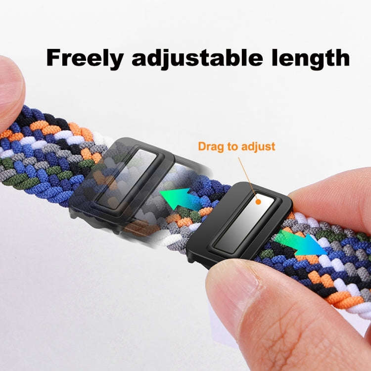 For Huawei Band 10 / 9 / 8 xDfind Magnetic Buckle Nylon Braid Watch Band(Black White)