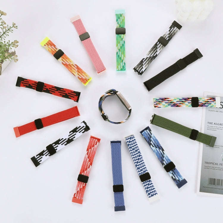 For Huawei Band 10 / 9 / 8 xDfind Magnetic Buckle Nylon Braid Watch Band(Rainbow)