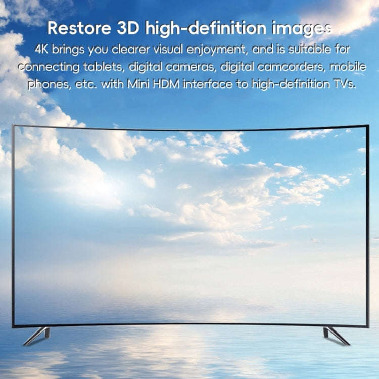 Mini HDTV to HDTV Right Angle Head HD Video Data Adapter Cable for DSLR Camera(Straight)