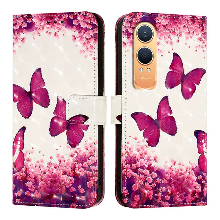 For OnePlus Nord CE4 Lite 3D Painting Horizontal Flip Leather Phone Case(Rose Butterfly)