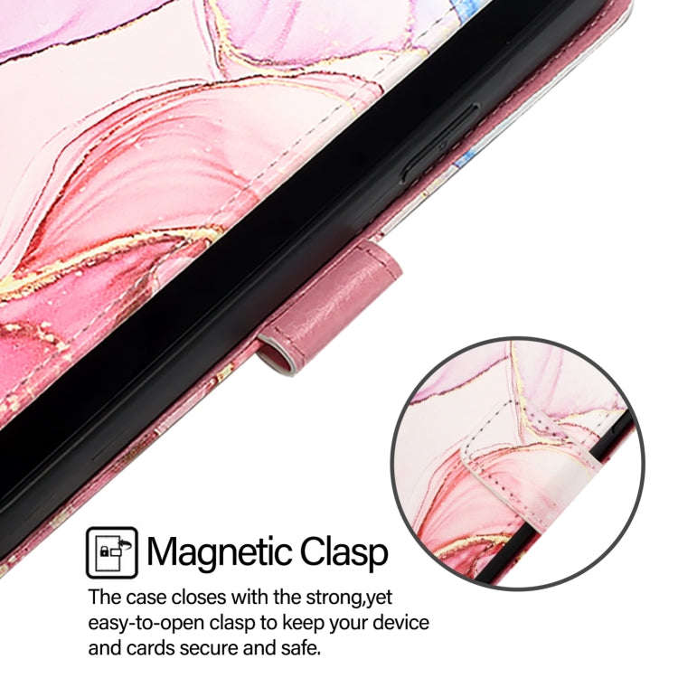 For OnePlus 9 Pro PT003 Marble Pattern Flip Leather Phone Case(Rose Gold)
