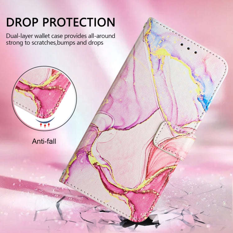 For OnePlus 9 Pro PT003 Marble Pattern Flip Leather Phone Case(Rose Gold)