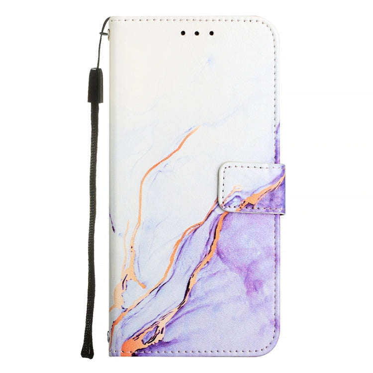 For OnePlus 9 Pro PT003 Marble Pattern Flip Leather Phone Case(White Purple)