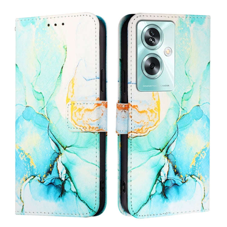 For OnePlus Nord N30 SE 5G PT003 Marble Pattern Flip Leather Phone Case(Green)
